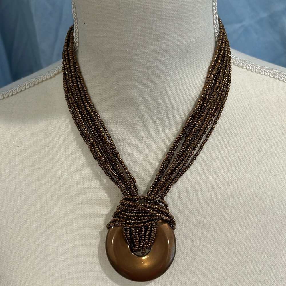 Coldwater Creek brown beaded necklace